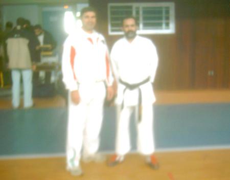 hamid et l'entraineur de l'equipe national karate